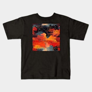 Geometric fiery clouds Kids T-Shirt